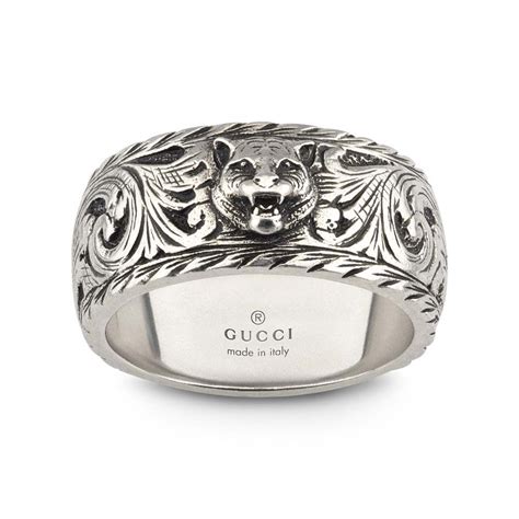 gucci mens wedding bands|gucci men's feline ring.